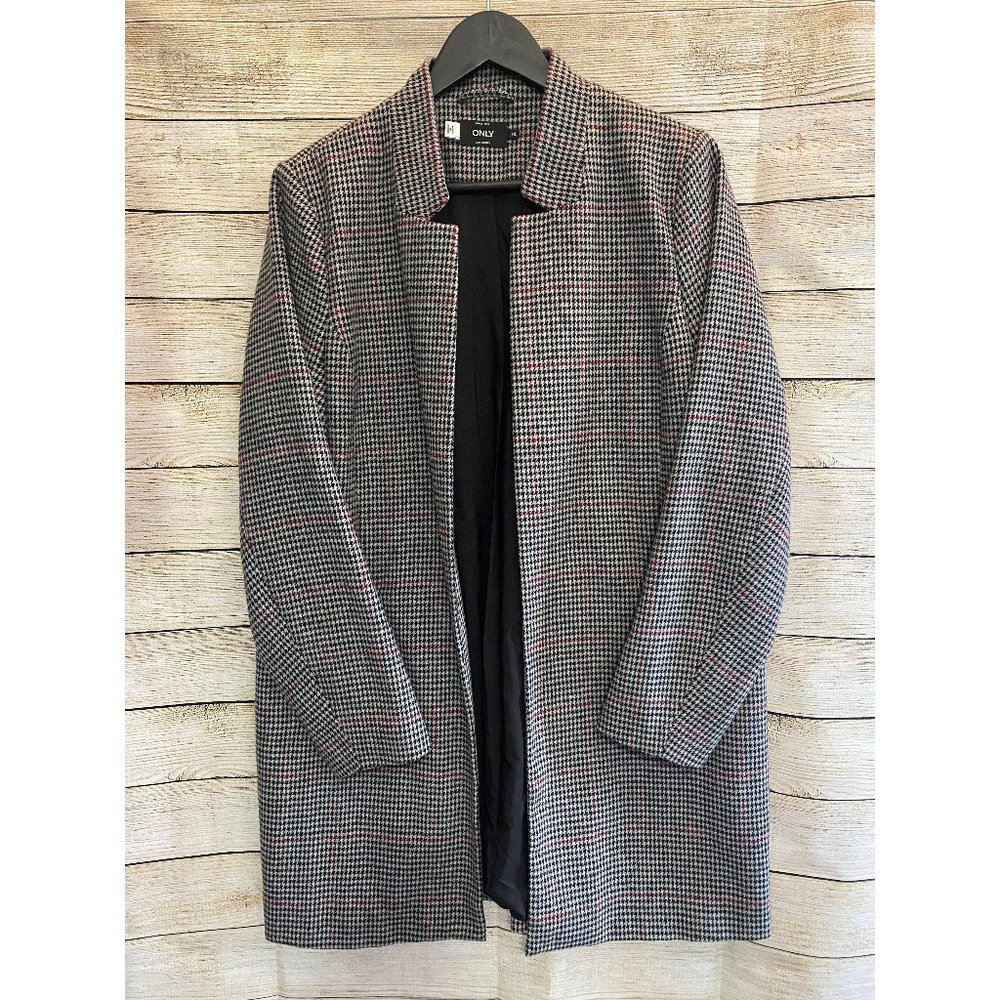 XL | ONLY (Vero Moda)- Coatigan style Blazer- Houndstooth Pattern